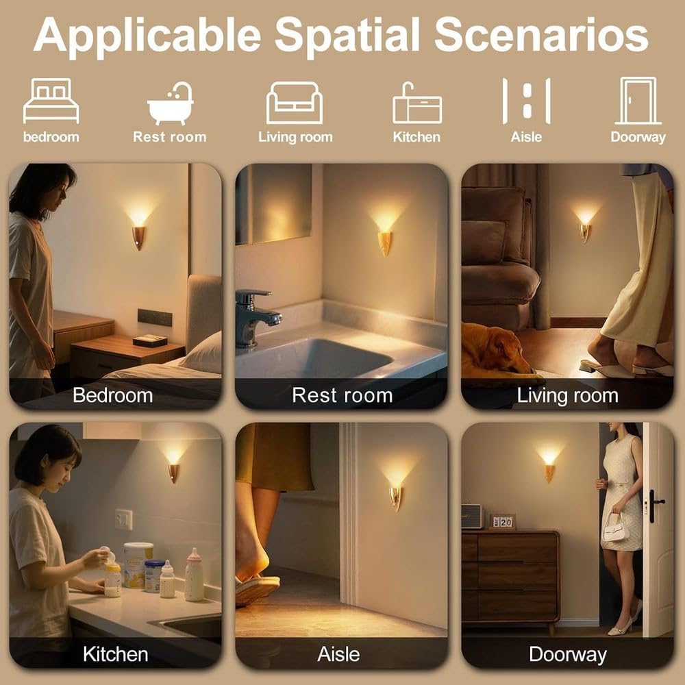 Lot de 2 appliques murales à batterie pour lintérieur avec détecteur de mouvement sans perçage sans raccordement électrique veilleuse à 3 couleurs intensité réglable lampe de chambre à coucher,Noir