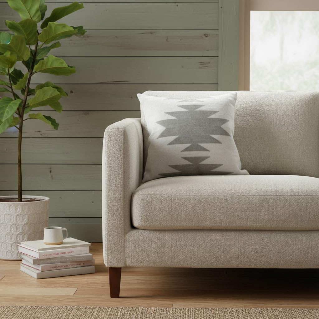 IKATYARN Decorative Gray Geometric Aztec Pattern Throw Pillow Cover, 18 x 18 inches - Image 5