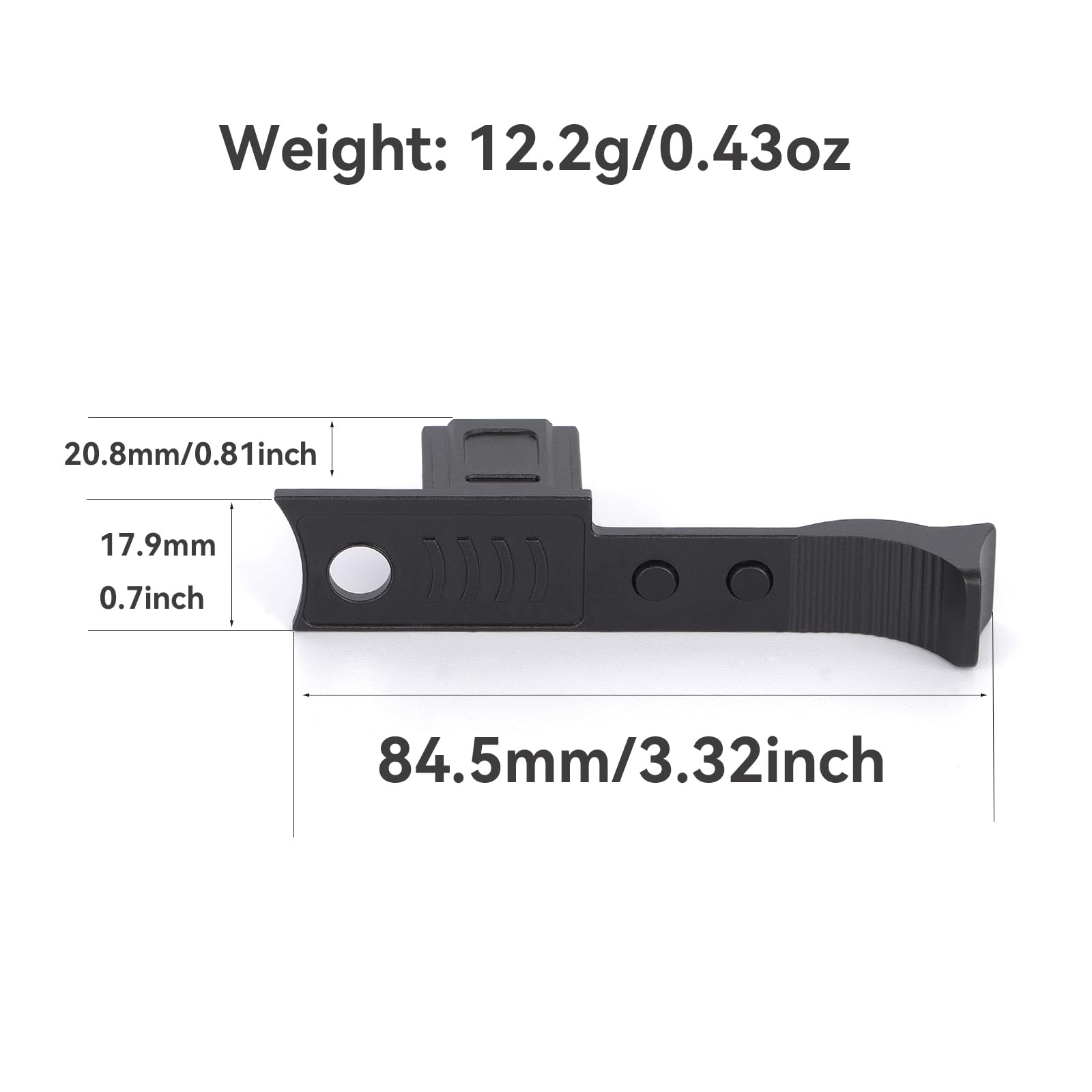 Poignée de pouce en métal pour Leica Q3 Q2, repose-pouce vers le haut avec capuchon de protection pour appareil photo Leica Q3/Q2, meilleur équilibre et prise en main sûre confortable (noir)