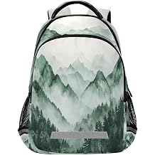 ATTX Waterproof Backpack with Green Mountains Design - Ergonomic Daypack for Outdoor Hiking, Travel & Sports#550