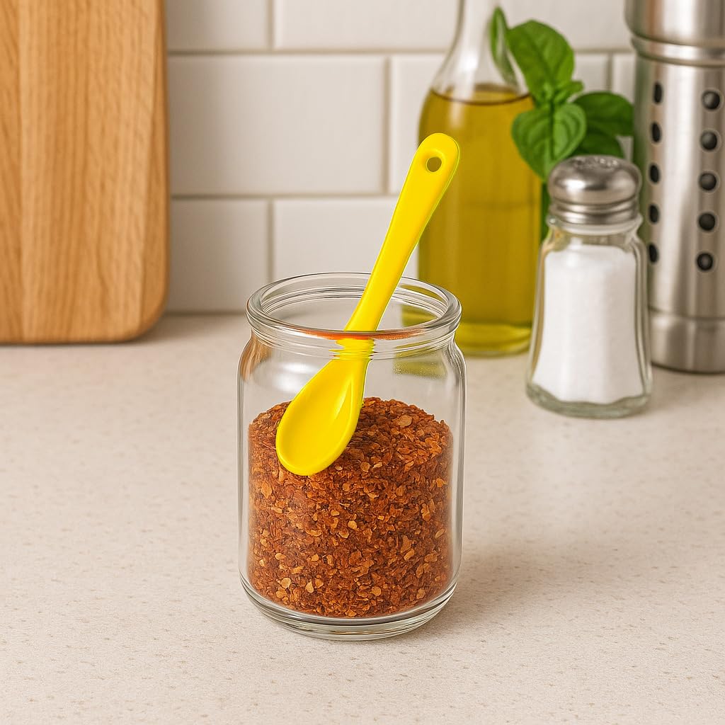 4 cucharas pequeñas para especias, cuchara de sal de cerámica de 3.5 pulgadas para tarros de especias, cucharas de espresso, mini cuchara de condimento para café, azúcar, polvo y pimienta