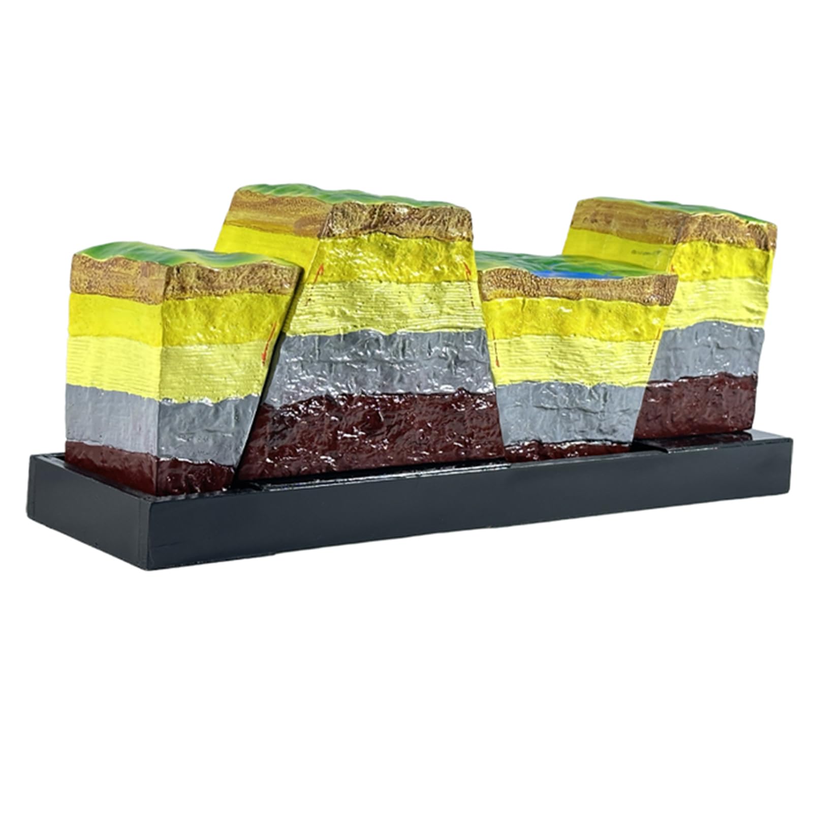YRQMGSF Fracture Tectonic Model Geomorphological Model Geography Teaching Instruments Geography Models Teaching Aids,Brown,48cm