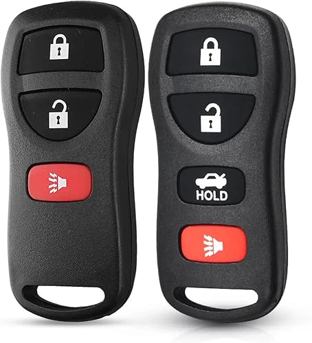 Miniatura 3 de Fundas para llavero de coche para Nissan Quest Tiida Livina X-Trail 2003-2006, 3/4 botones de control remoto, 4 botones