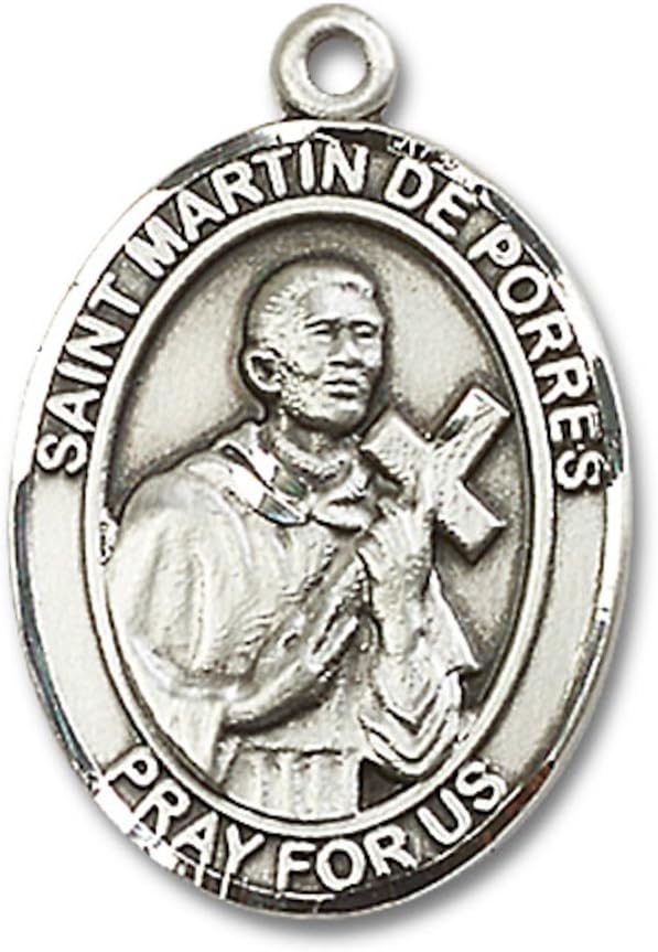 Bonyak Jewelry St. Martin de Porres Hand-Crafted Oval Medal Pendant in Sterling Silver