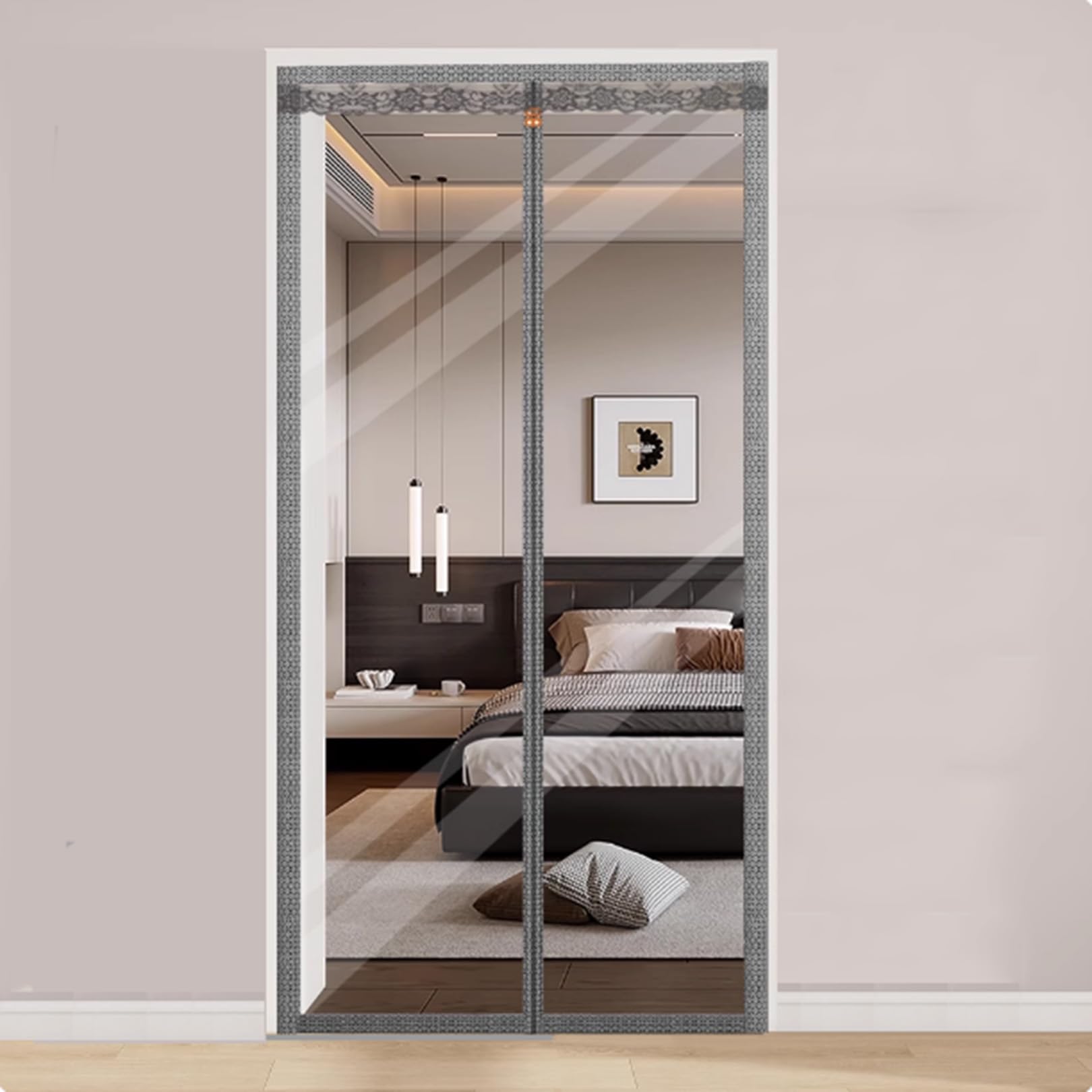 Isolant anti froid porte entrée magnétique en PVC transparent 105×215cm