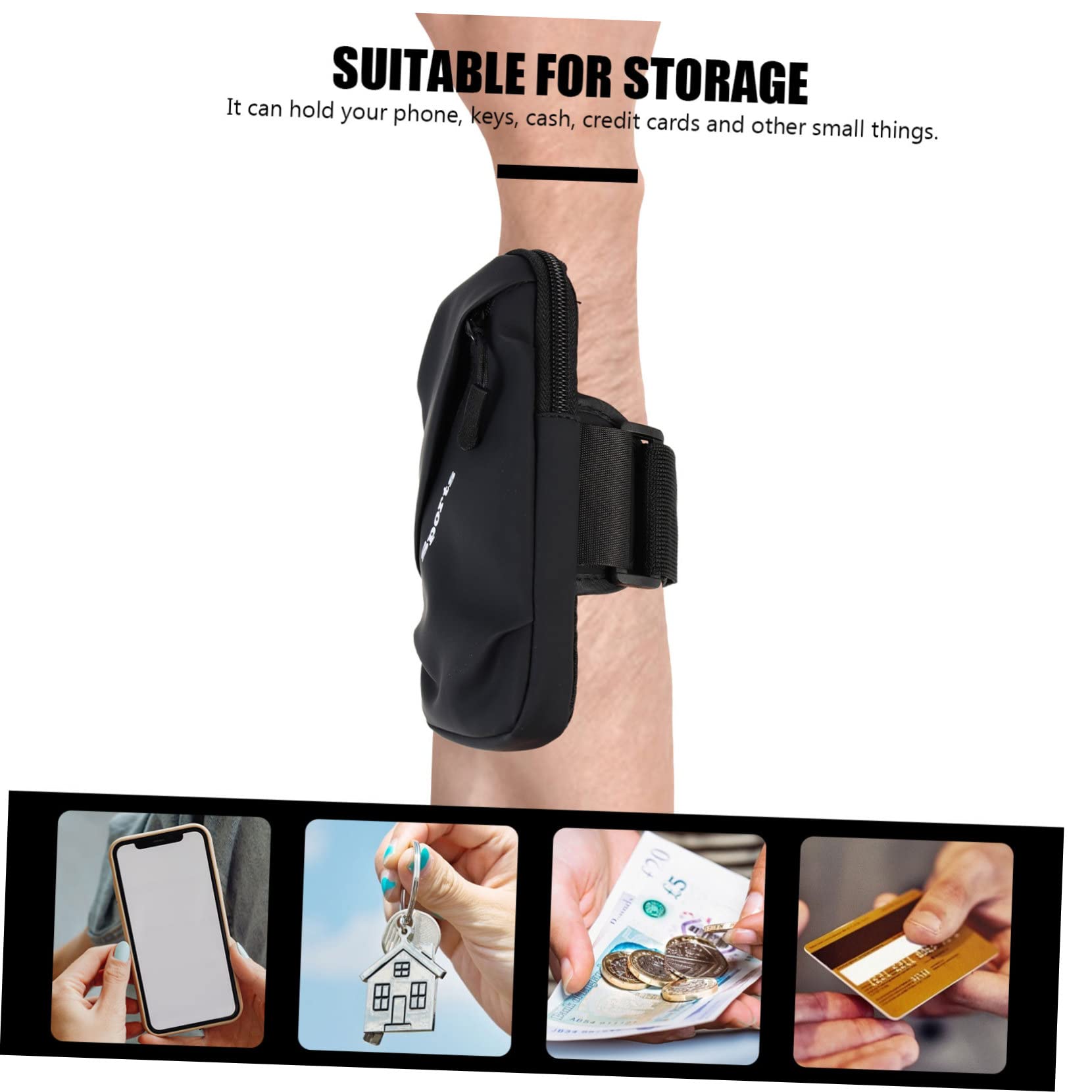 jojofuny 3pezzi Fascia Per Braccio Sportiva Borsello Per Telefono Pouch Traspirante Per Running e Attività Outdoor Adatta Sport Viaggi e Shopping