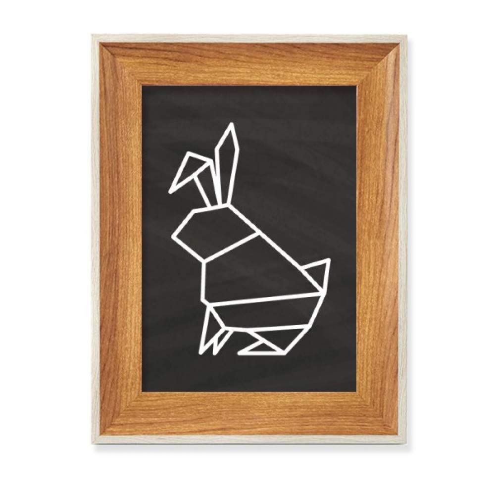 Cadre photo bois lapin origami cadeau déco géométrique