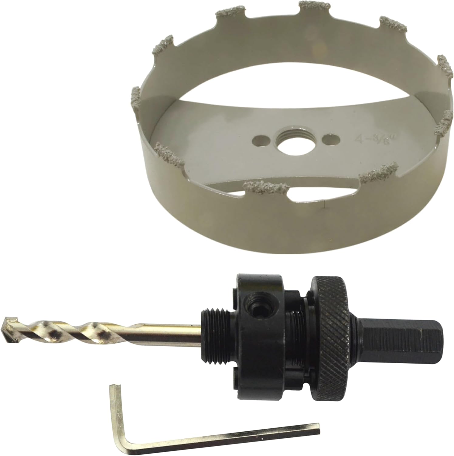 4 3/8 Hole Saw For Recessed Lighting With Hole Saw Arbor 7/16" Hex