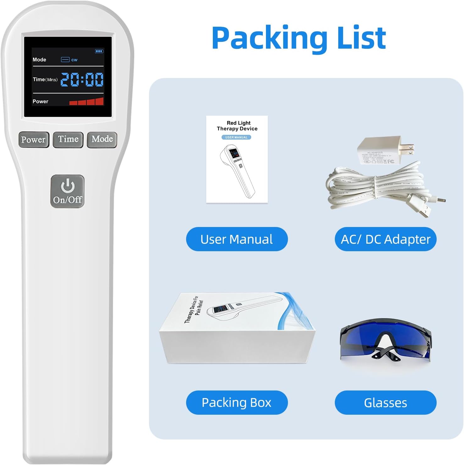 Red Light Therapy Device, 4×808nm 16×650nm, Near Infrared Light Therapy Wand for Pain Relief, Shoulder Muscle Relaxation, Cold Red Light Therapy Machine for Body Knee Waist Joint Pain at Home - Image 9