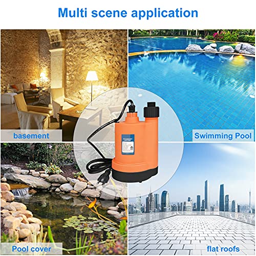 Water Pump Submersible Pump 1/4 Hp Sump Pump 1800 Gph Submersible Utility Pump-Orange #TOP6