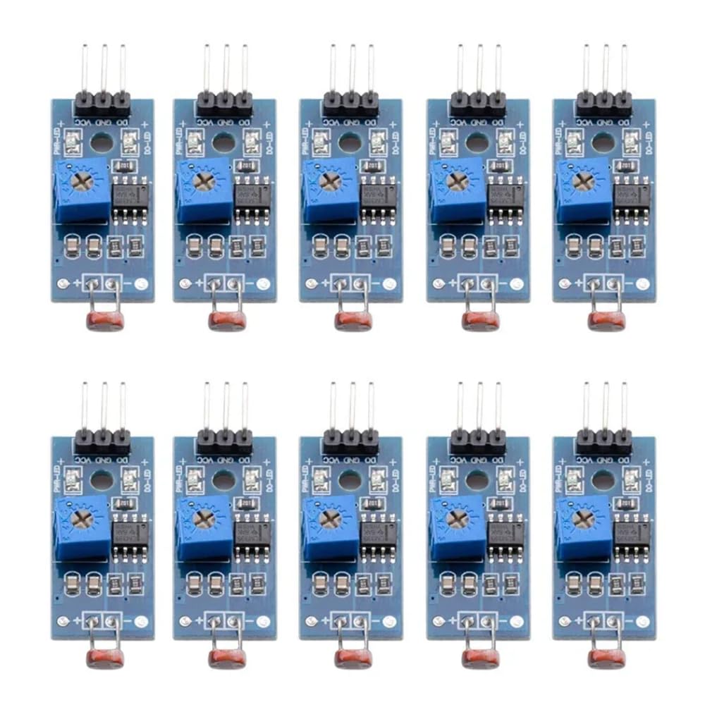 DollaTek Fotoresistenza 10Pcs Modulo sensore di intensità della Luce Digitale Fotoresistenza per Arduino Uno