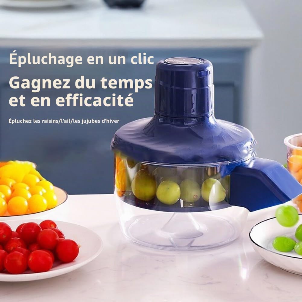 Machine électrique 3 en 1 pour éplucher les raisins et l'ail, éplucheur électrique rechargeable par USB, outil multifonctionnel pour éplucher les fruits, les tomates et les légumes, pour la maison, la