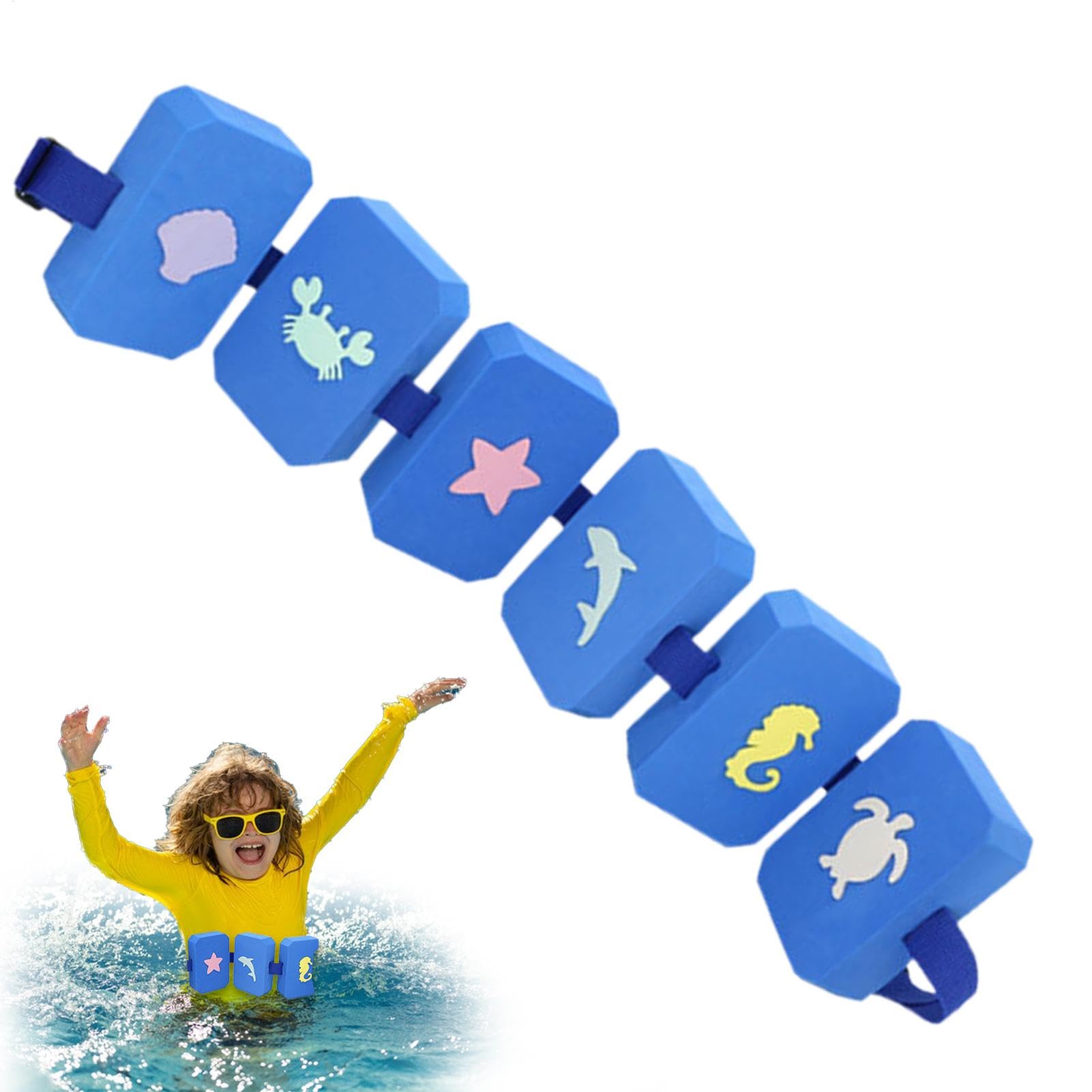 Swim Training Belt, EVA Foam Flotation Aid, Adjustable Waist Strap Design, Safe Swim Trainer, Floating Board, Suitable for Kids, Beginners Water Confidence Use