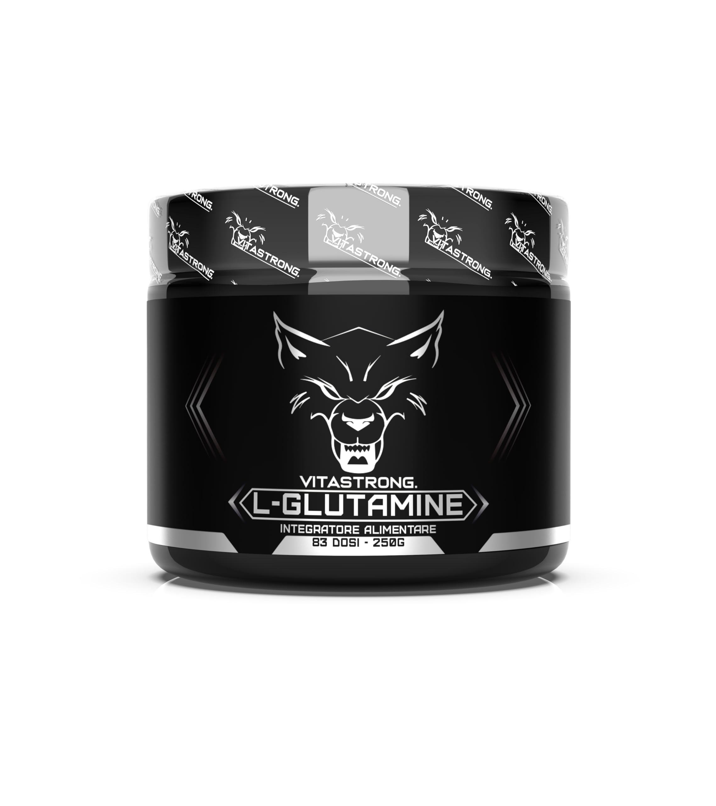 Glutammina in Polvere Vitastrong 250g (83 Porzioni), Stimola GH Ormone della Crescita, L-Glutammina Senza Additivi Superflui per Post Workout Recupero Muscolare, Misurino Incluso
