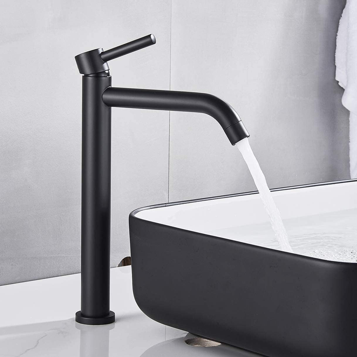 Aquaterior Single Handle Bathroom Faucet Waterfall Spout Mixer Tap Basin Lavatory Faucet Oil, 1