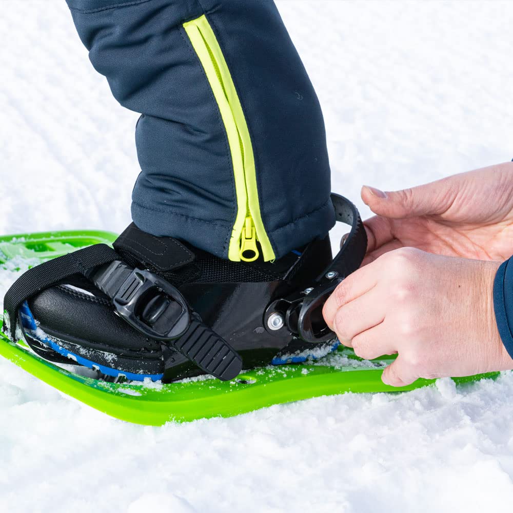 outdoorer Schneeschuhe Kinder SnowDino in Grün – robuster Kunststoffrahmen, für Kinder bis Schuhgröße 36