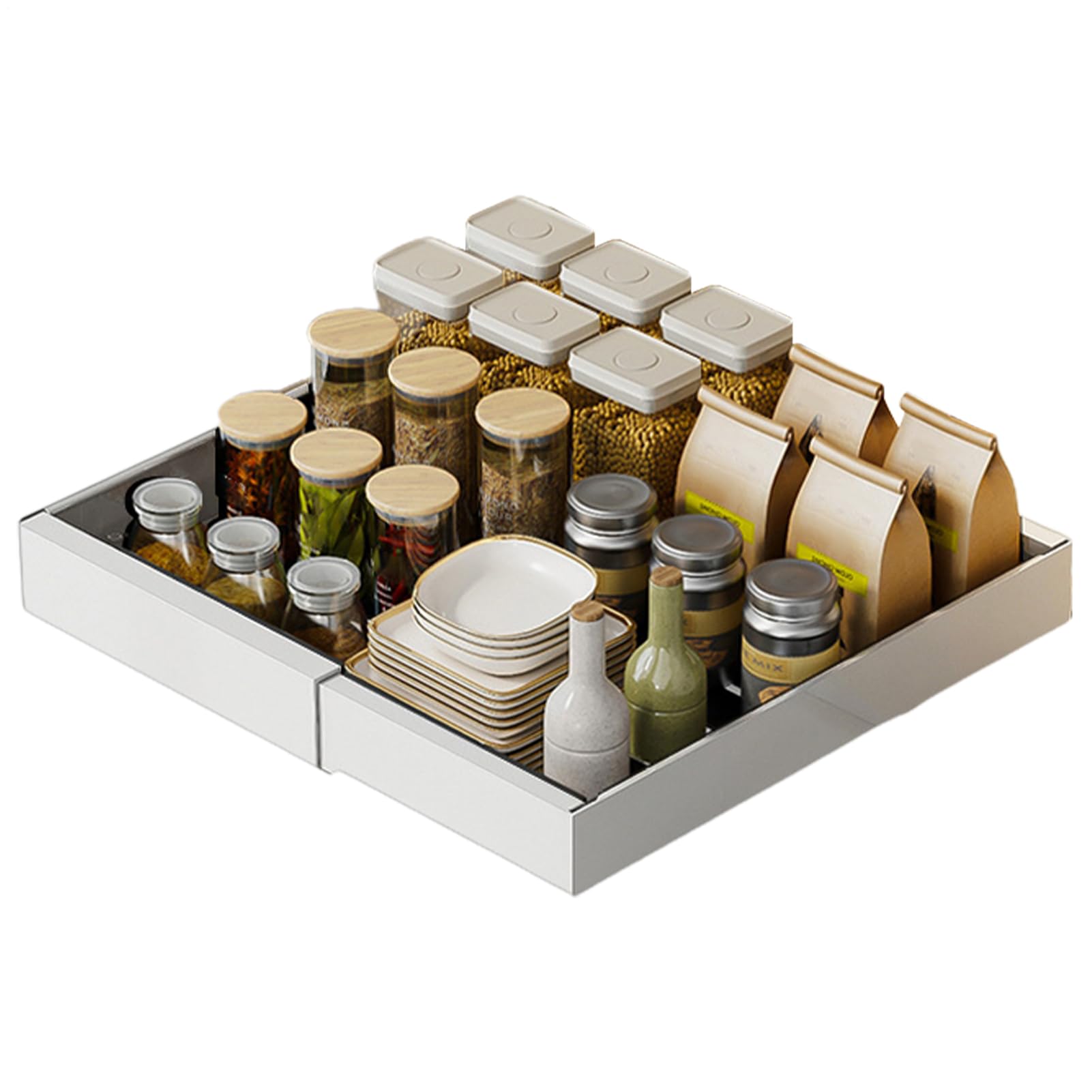 Organizador Bajo Fregadero Almacenamiento Retráctil Multifuncional | Estantes Deslizantes Extraíbles Bajo Fregadero Para Cocina Baño Despensa Armario Estante Organizador
