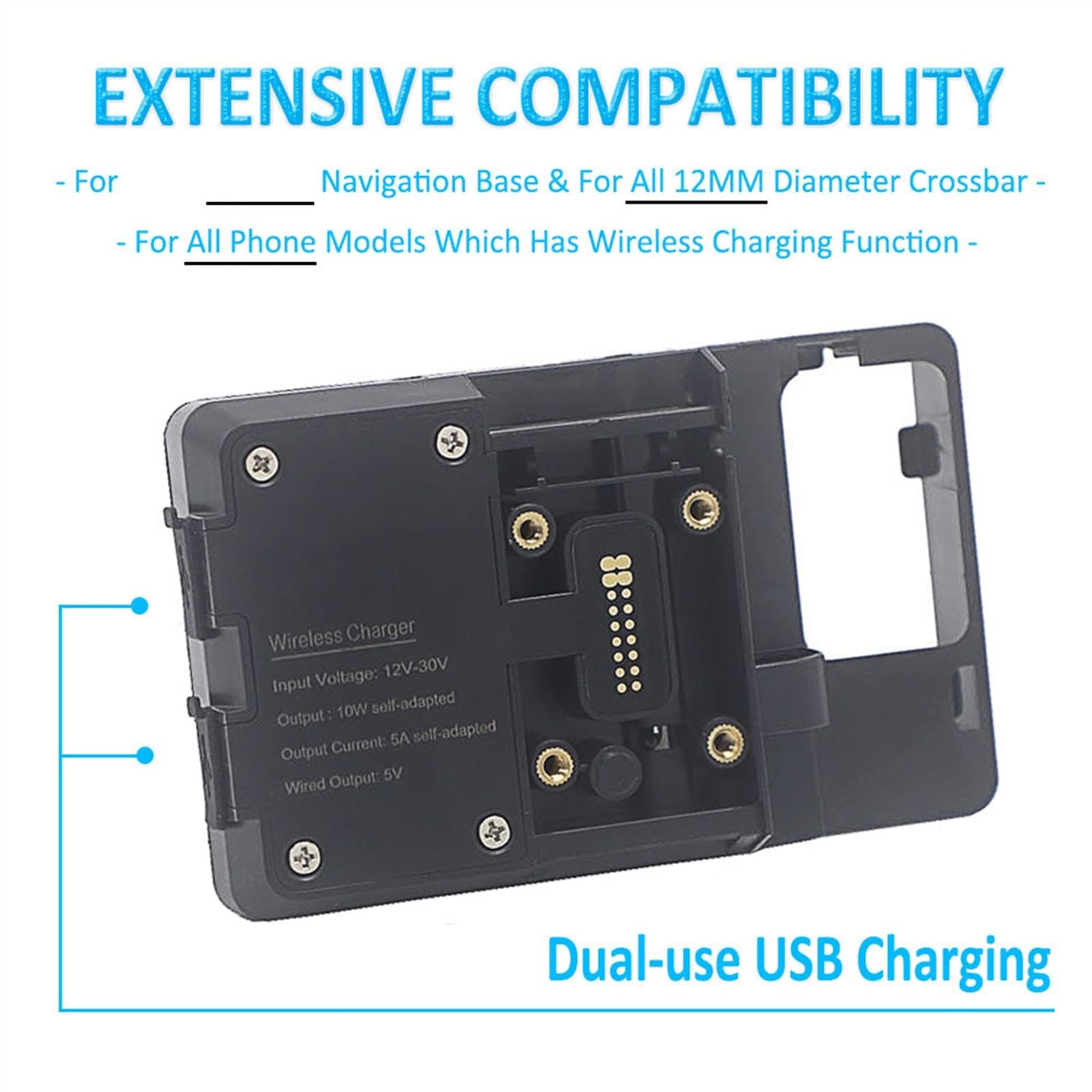 Shkalacar Navigatiehouder voor mobiele telefoon met USB-oplader, compatibel met BMW R1200GS LC en Adventure S1000XR R1200RS