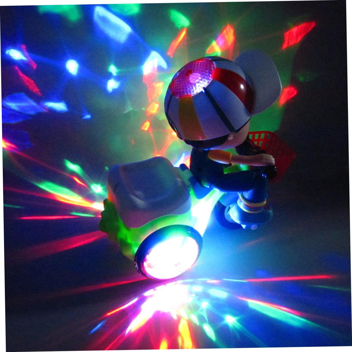 FOYTOKI Intelligent Boys and Girls Tricycle Bike Toy Led Lights Toddler Vehicle Easy Assembly Random Color