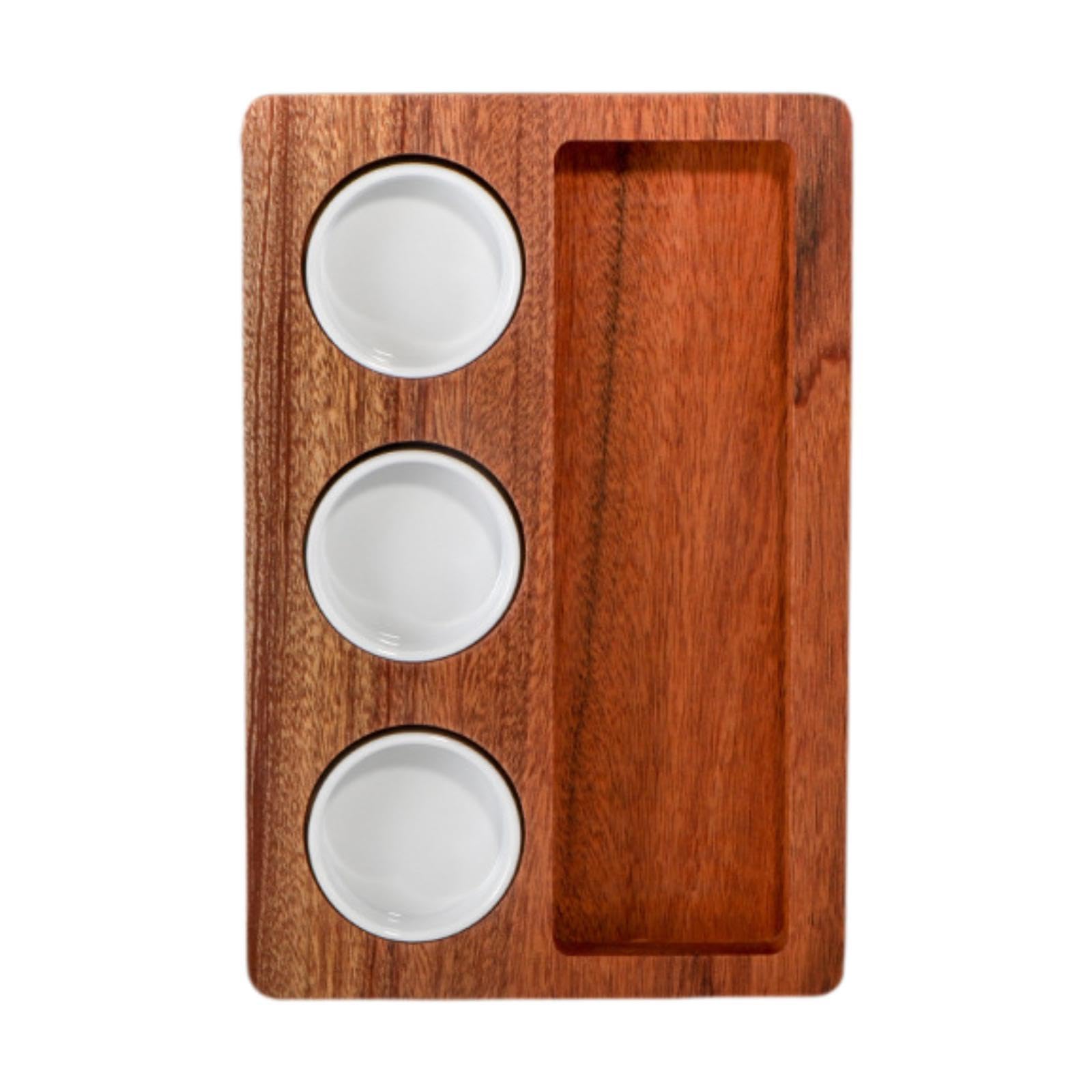 Plateau de service vintage en bois noble pour charcuterie fine