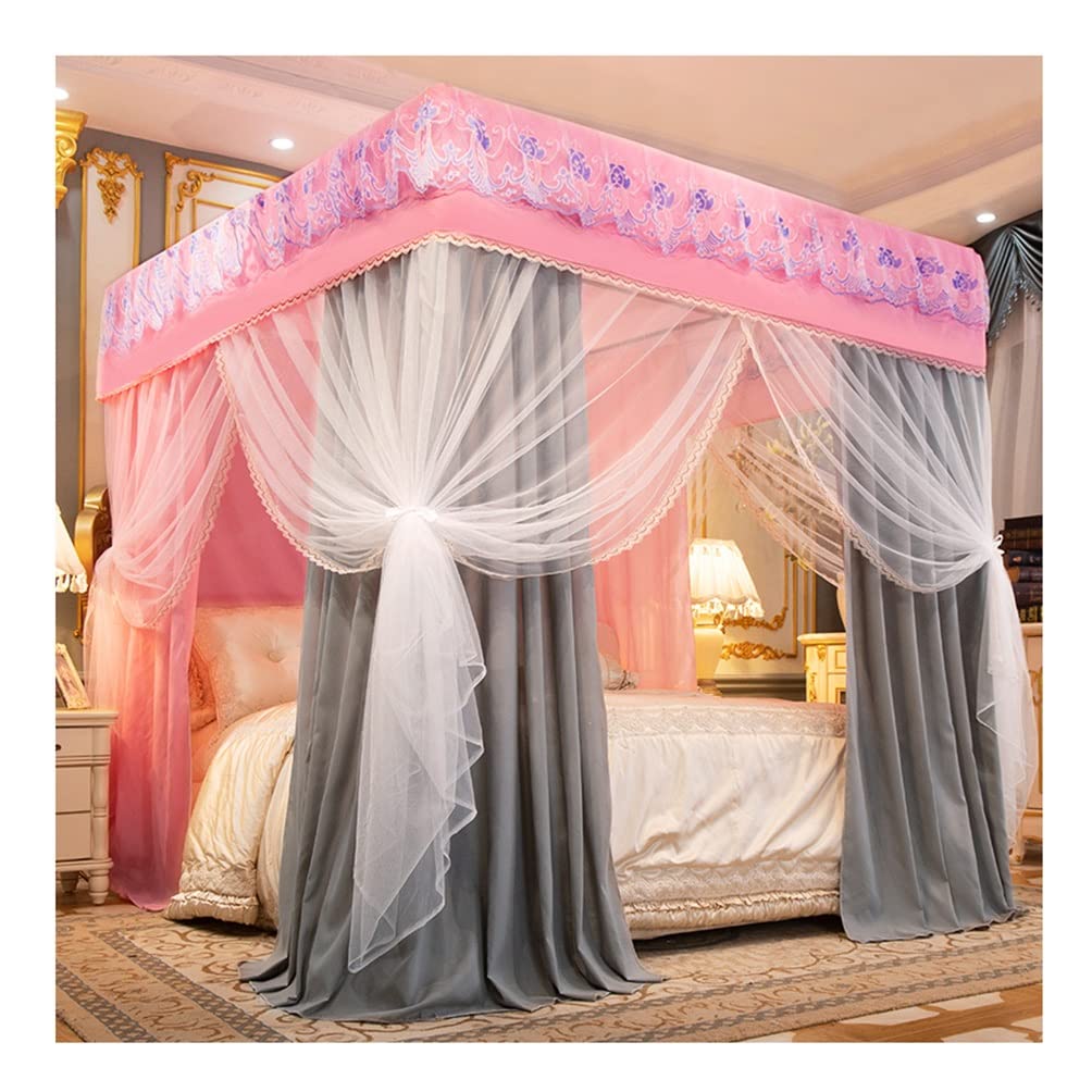 Moustiquaire à baldaquin lit simple rideau de lit de fille avec support en métal
