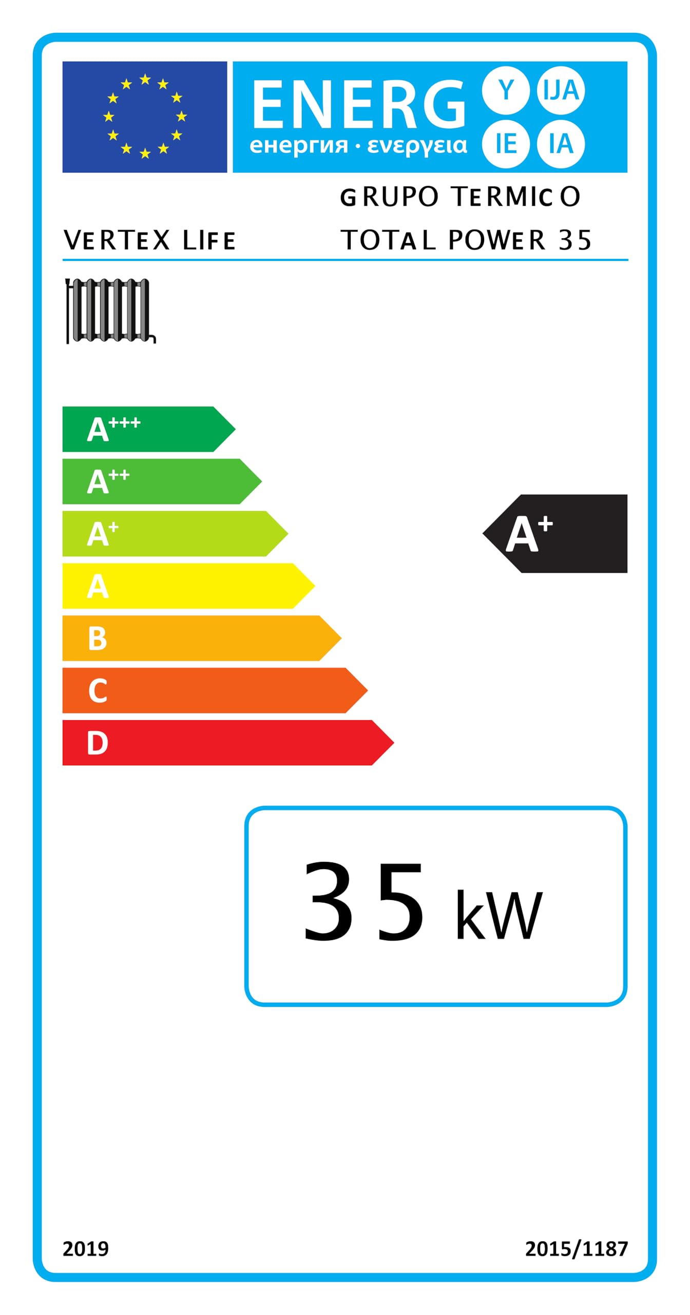 EIDER BIOMASA – Caldera de Pellets Total Power 35 – 35 kW – Alta Eficiencia 92% – Tolva 60 kg – Depósito 50 L – Autolimpieza Automática – Calefacción Central – Clase Energética A+ – 141x62x63 cm