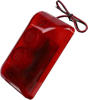 Jiawu 12V 15W Wired Strobe Siren, 120dB Red Light Sound Alarm