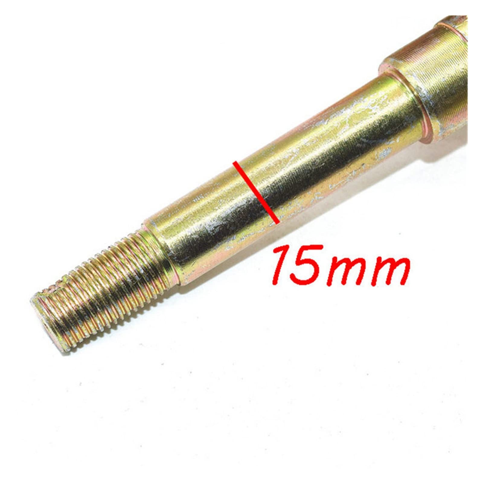 15 mm vordere Lenkstrebespindel kompatibel mit ATV 4 9cc 50cc 110cc 125cc Go Ka-RT Go-LF Ca-RT Buggy Karting UTV Quad -Bike -Teil