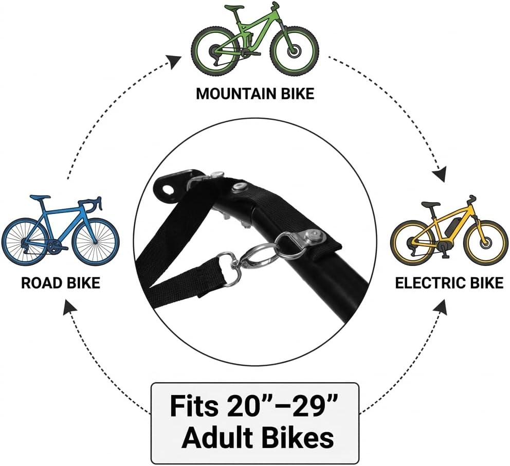 Heavy-Duty Dog Bike Trailer for Medium & Large Dogs Up to 88 lbs, 16" All-Terrain Wheels, Foldable Pet Bicycle Carrier with Safety Belt, Crash Guard, Dual Reflective Strips & Flag, Fits 20"-29" Bikes