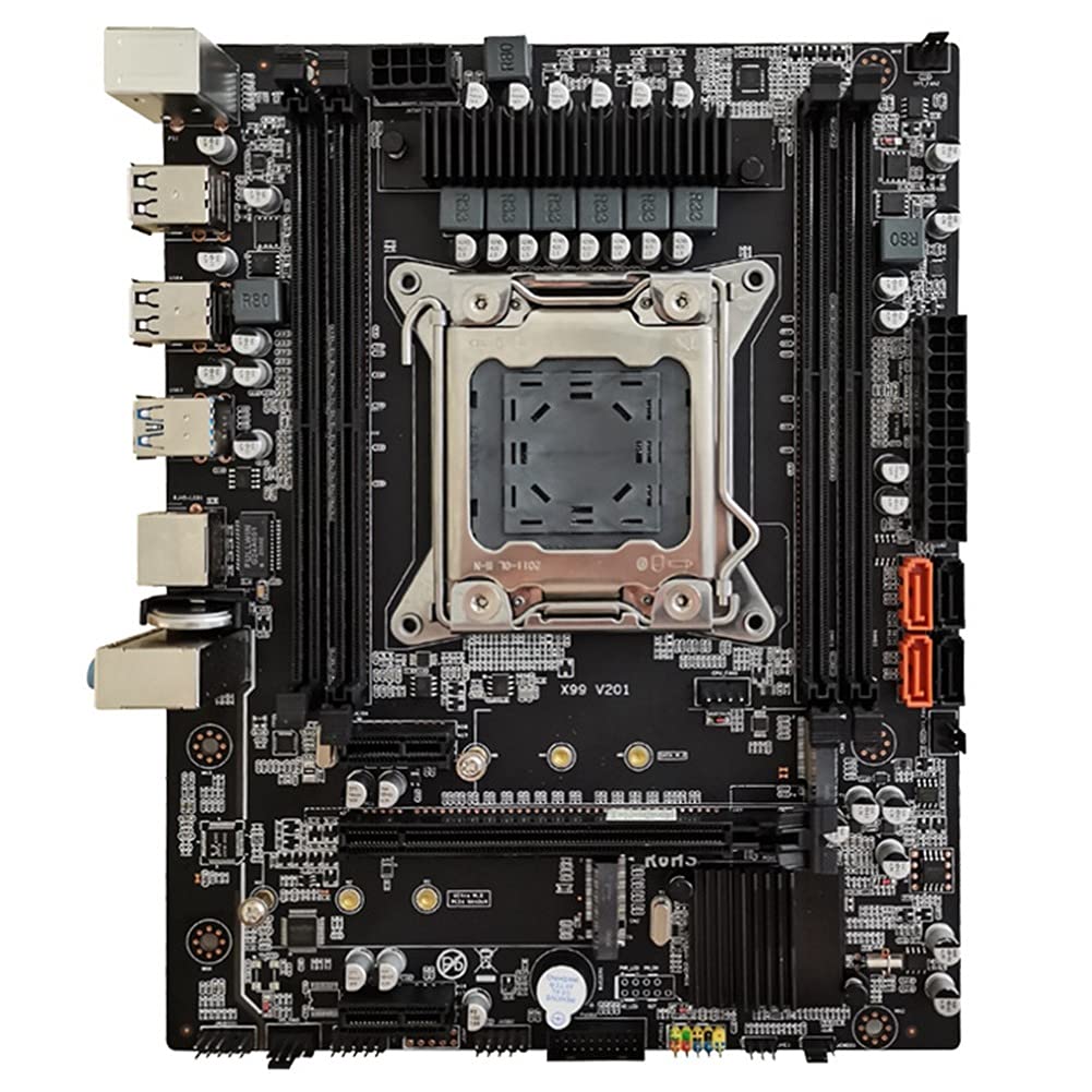 SODIAL X99 Motherboard LGA2011-3 V3 V4 with Dual M.2 NVME Slot Support Four Channels DDR4 ECC 8 TF S
