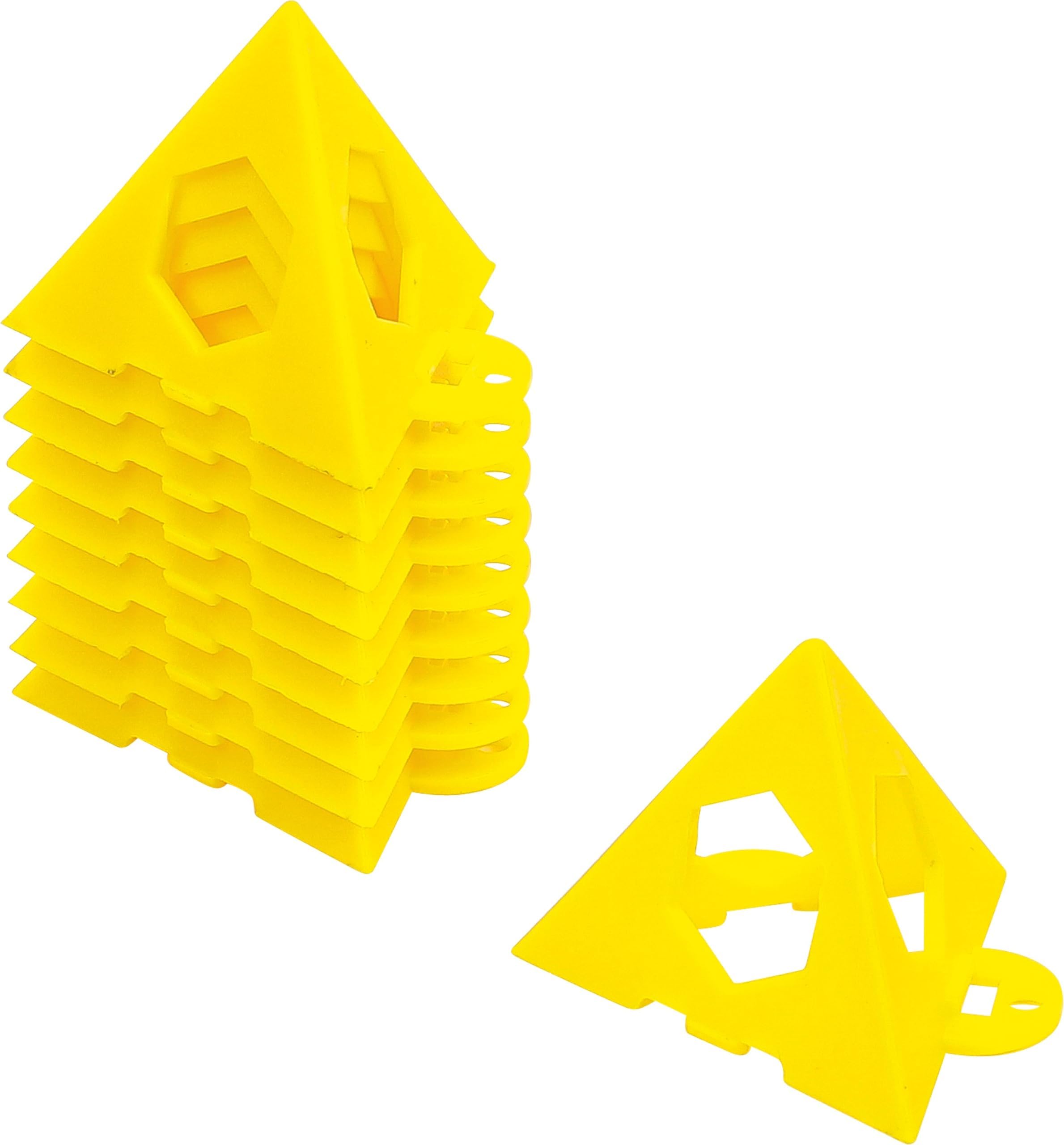 BGS Diy 85211 | Painter's Pyramids | 10 pcs. | Maximum load capacity: 90 kg, stackable, yellow, edge length at the bottom 60 mm, edge length to the tip 56.8 mm