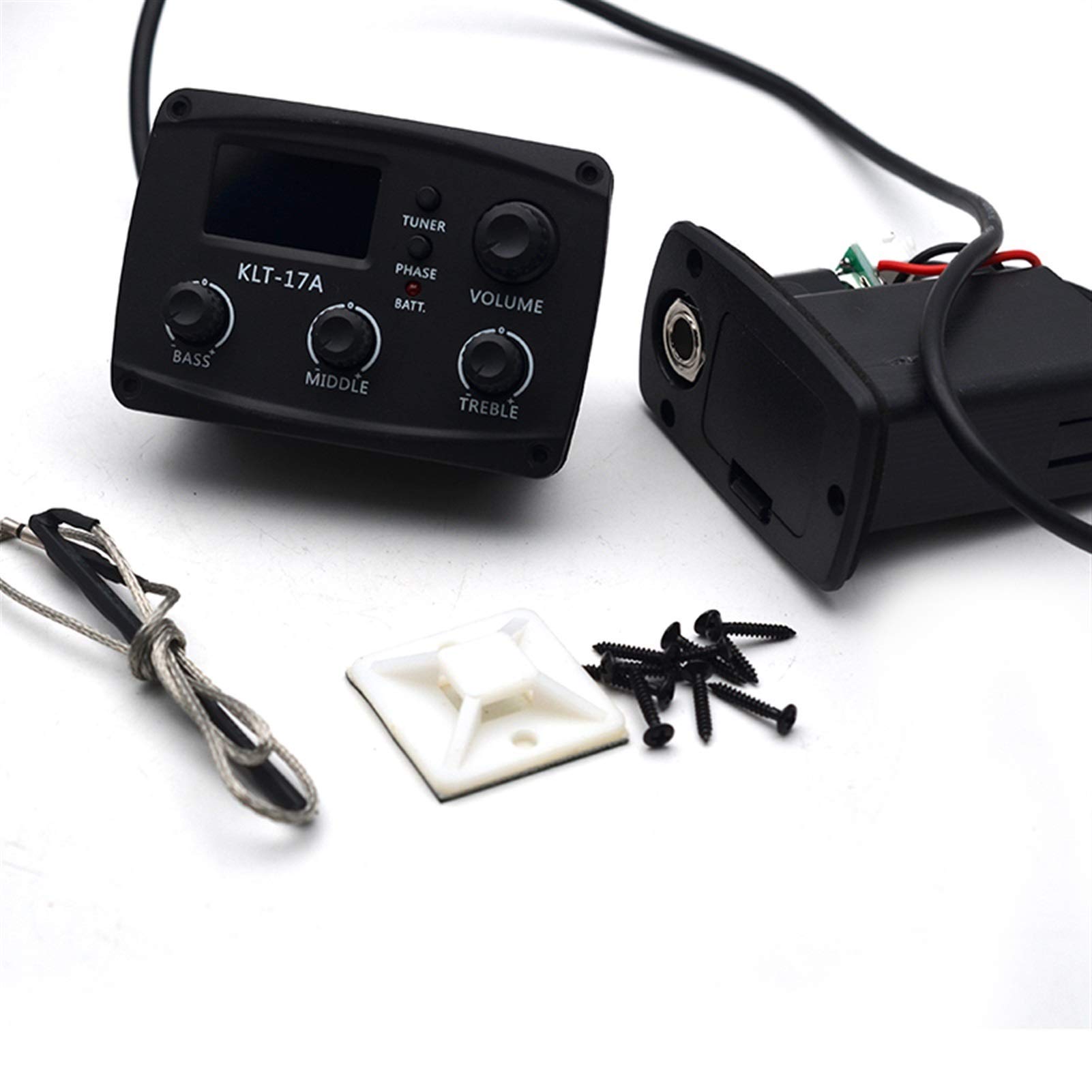 Pickup Preamplificatore EQ Acoustic Guitar con Sintonizzatore di Lavorazione Digitale Tuner 3-Band EQ Equalizer con Tuner Pickup per Chitarra