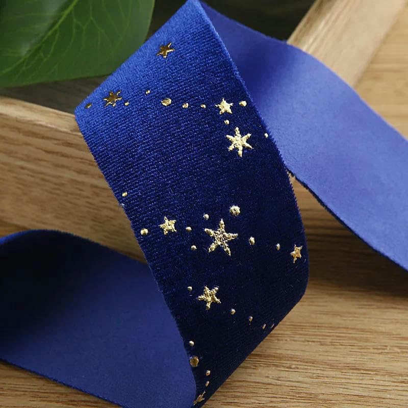 Ruban en velours bleu saphir pour accessoires de vêtements