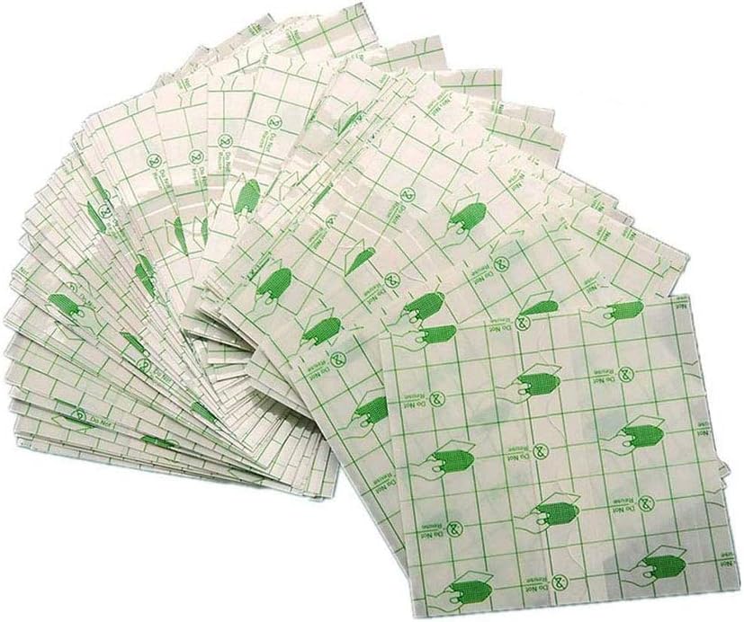 SHKY100pcs Waterproof Transparent Adhesive Tape Tattoo Aftercare Bandage, Adhesive Wound Dressing Fixer Plaster Stretch Fixation Tape Bandage,8 * 8cm