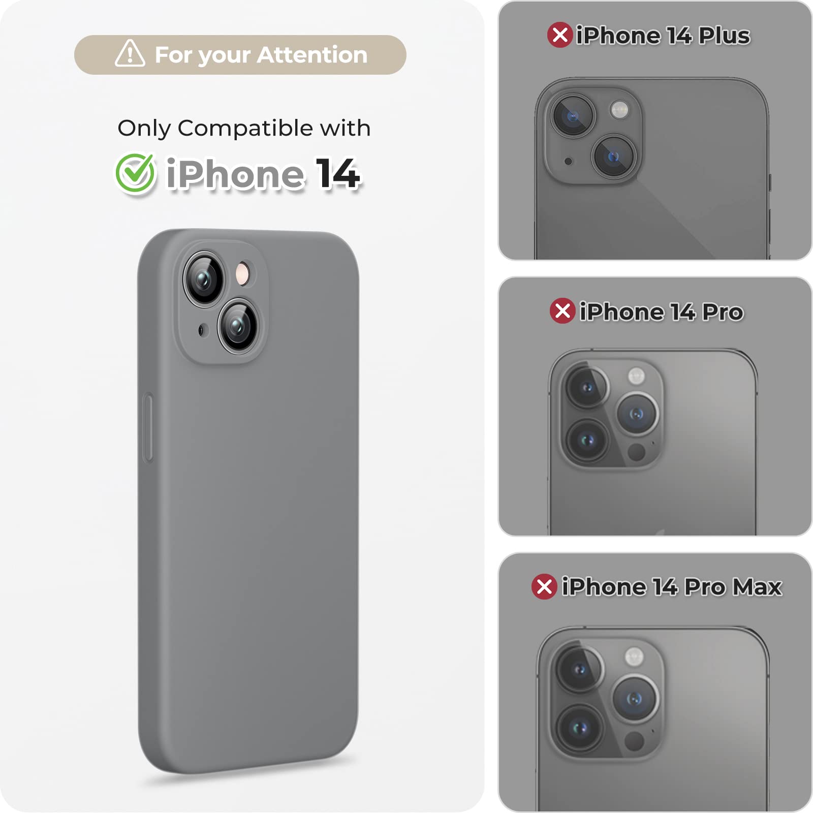 GOODVISH [3 in 1 Designed for iPhone 14 Case, iPhone 13 Case Liquid Silicone (6.1" Regular) - Image 2