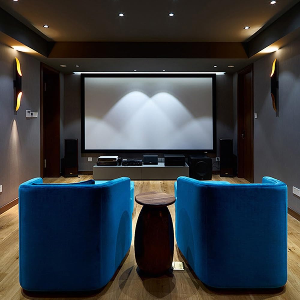Schermo per Proiettore Manuale 16:9 HD Telo Proiettore 4K Anti-Piega Schermo Videoproiettore per Home Theater Cinema Ufficio Presentazione Didattica