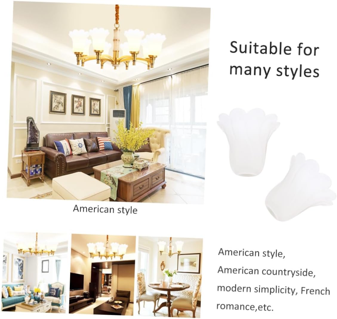 Gadpiparty Replaceable Floral Glass Lamp Shade for Living Room and Bedroom Wall Lighting Elegant Design Easy to Install Provides Romantic Ambiance Suitable for Fixtures