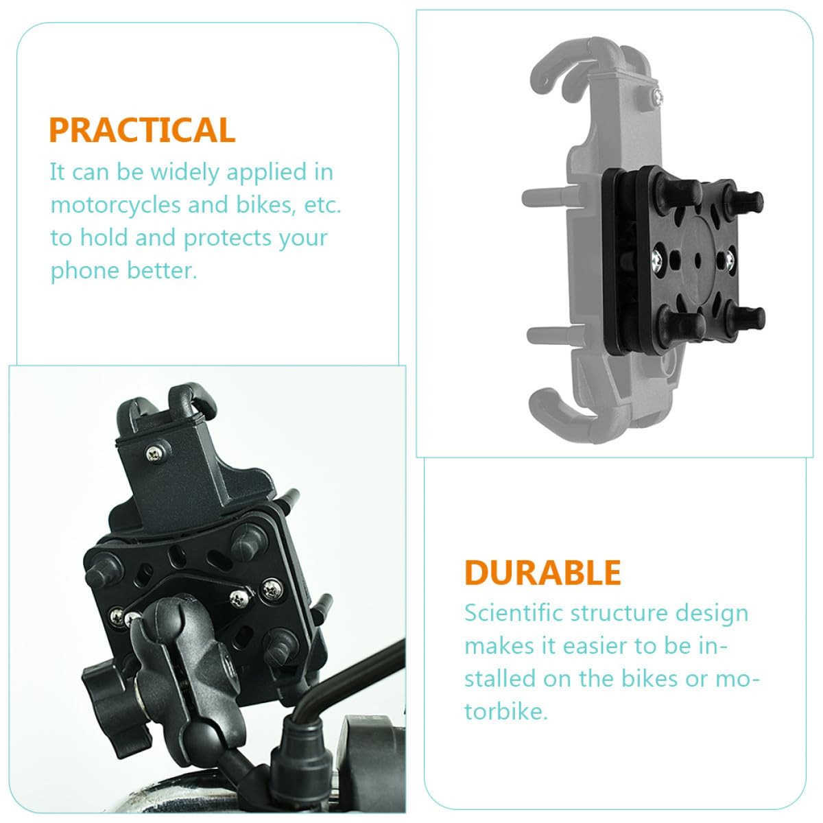 DOITOOL 2 Ensembles Support de téléphone Portable Absorption des Chocs Support téléphone Autocollants pour Adultes Support de téléphone pour vélo Support vélo téléphone motocyclettes