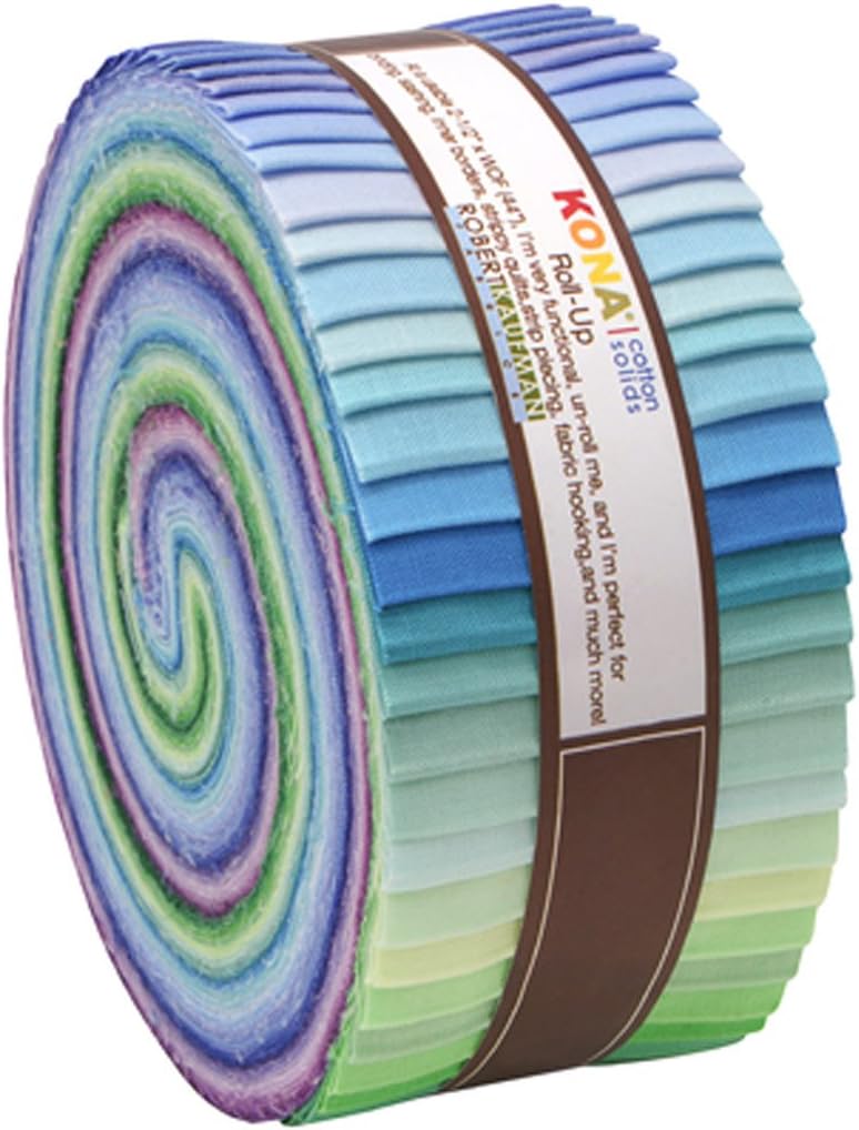 Robert Kaufman2-1/2in Strips Roll Up Kona Solids Sunset Palette 43Pcs