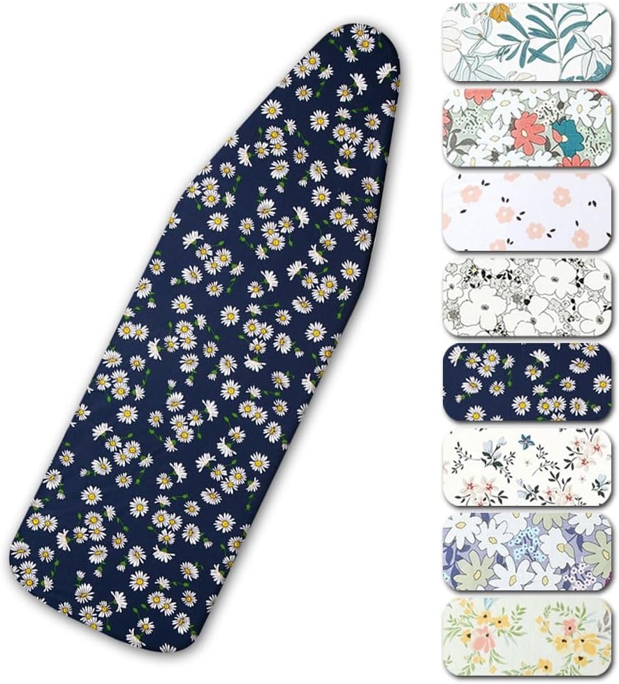 Extra Thick Ironing Board Cover Cotton Iron Board Cover with Drawstring, Large Ironing Board Cover and Pad Elastic Edges 51x20 55x20 55x23 59x22in(Color 6,150x55cm/59x22in)