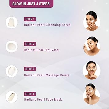 Lotus Herbals Radiant Pearl Facial Kit for Deep Cleaning with Pearl Extracts & Green Tea 170g (Multi Use)