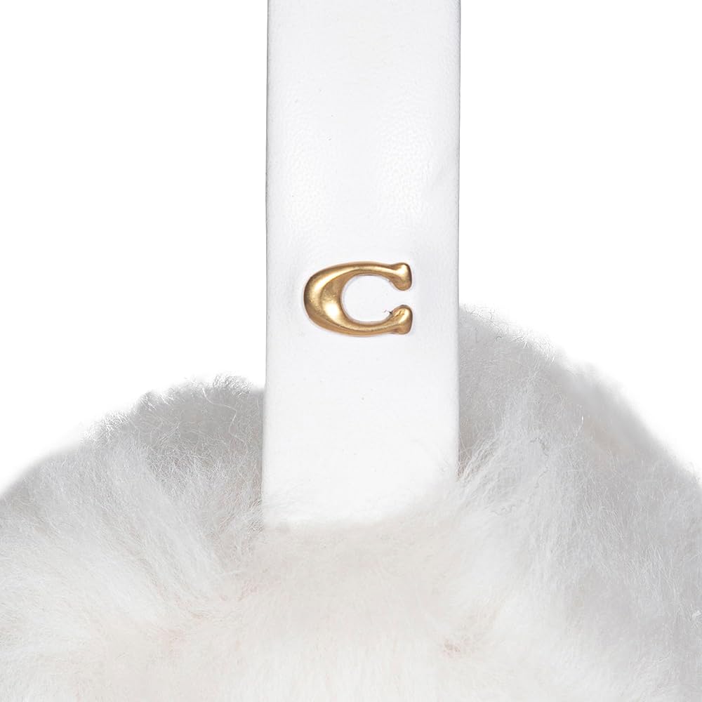 Coach Women's Shearling Earmuff, Chalk, One Size at Amazon