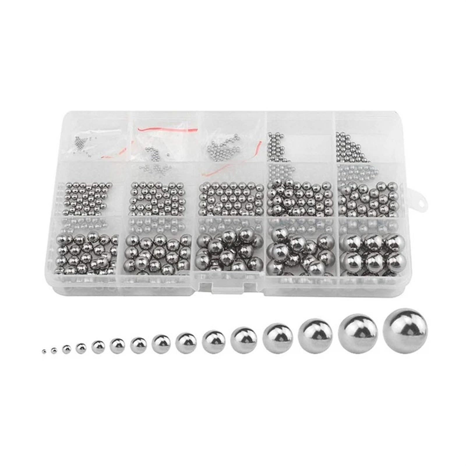 Assortiment de billes de roulement en acier, Lot de 580 billes de roulement de vélo, billes en acier for roulement de vélo, kit d'assortiment de billes de roulement for roulement de vélo en vrac