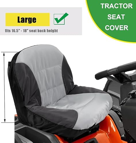Miniatura 9 de Funda de asiento para cortacésped de equitación compatible con John Deere, Cub Cadet, Craftsman, Kubota, funda de asiento para tractor de