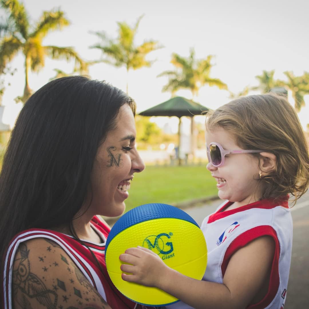 Macro Giant 7.5 Inch (Diameter) Safe Soft Foam Basketball, Set of 2, Assorted Colors, Training Practice, Beginner, Playground Toy, Kid Toy Ball