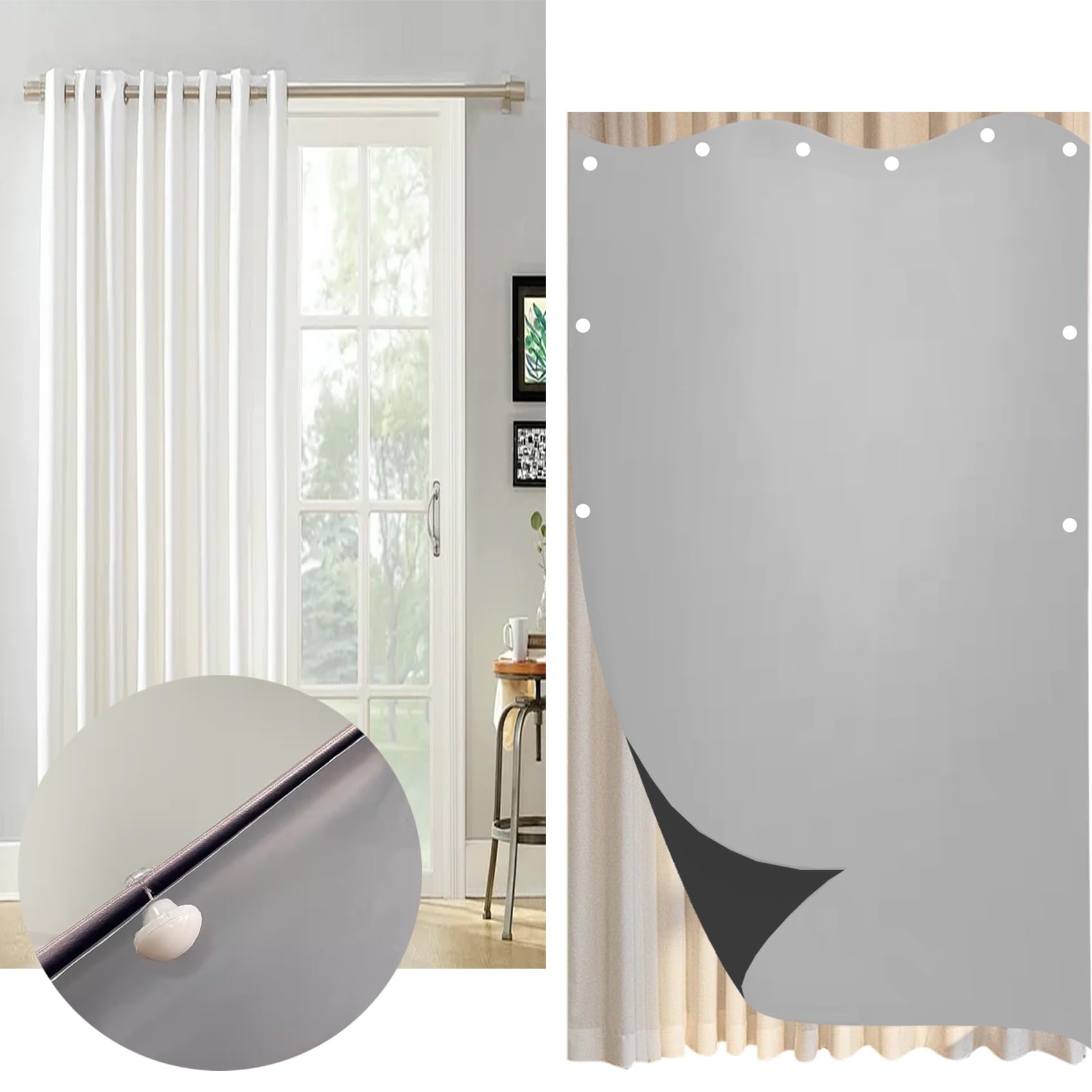 Store enrouleur occultant gris pour isoler la lumière de la chambre