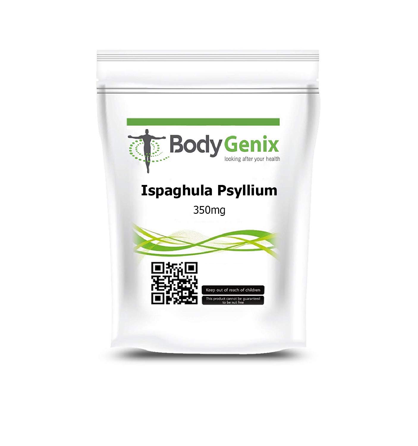 Ispaghulla Psyllium Husk - 350mg Capsule Digestion Support Weight Management Natural Fibre Supplement - 30 Capsules 1 Month Supply