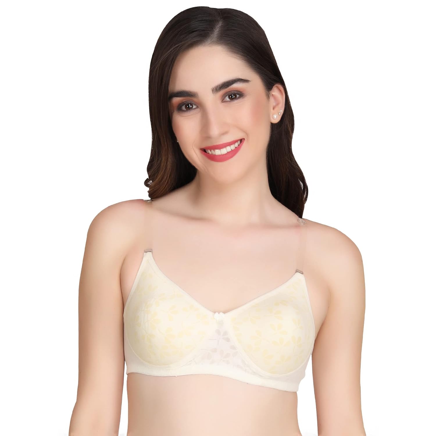 Buy Liigne Transparent Strap Padded Bra Made of Pure Cotton Full