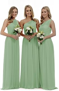 Long One Shoulder Prom Bridesmaid Dress