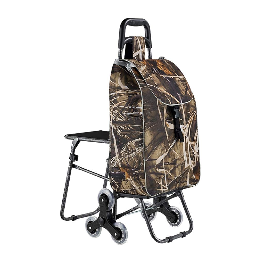 Einkaufswagen, Einkaufswagen mit Sitz, Trolley, Reisetasche, zusammenklappbar, Einkaufswagen, Treppensteigen, Trolley, handgezeichneter Trolley, 34,6 Zoll hoch, Einkaufswagen Vision